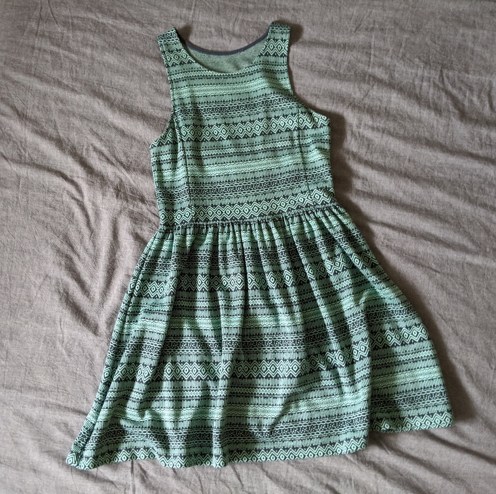 🌼 Vintage Teal Geometric Tank Dress 🌼